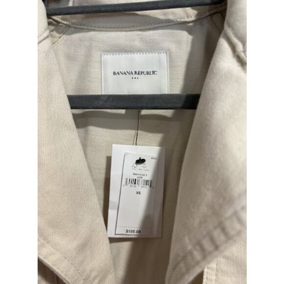 Banana Republic Long Sleeve Collared Short Trench Jacket Ecru Women's Size XS - Picture 3 of 4